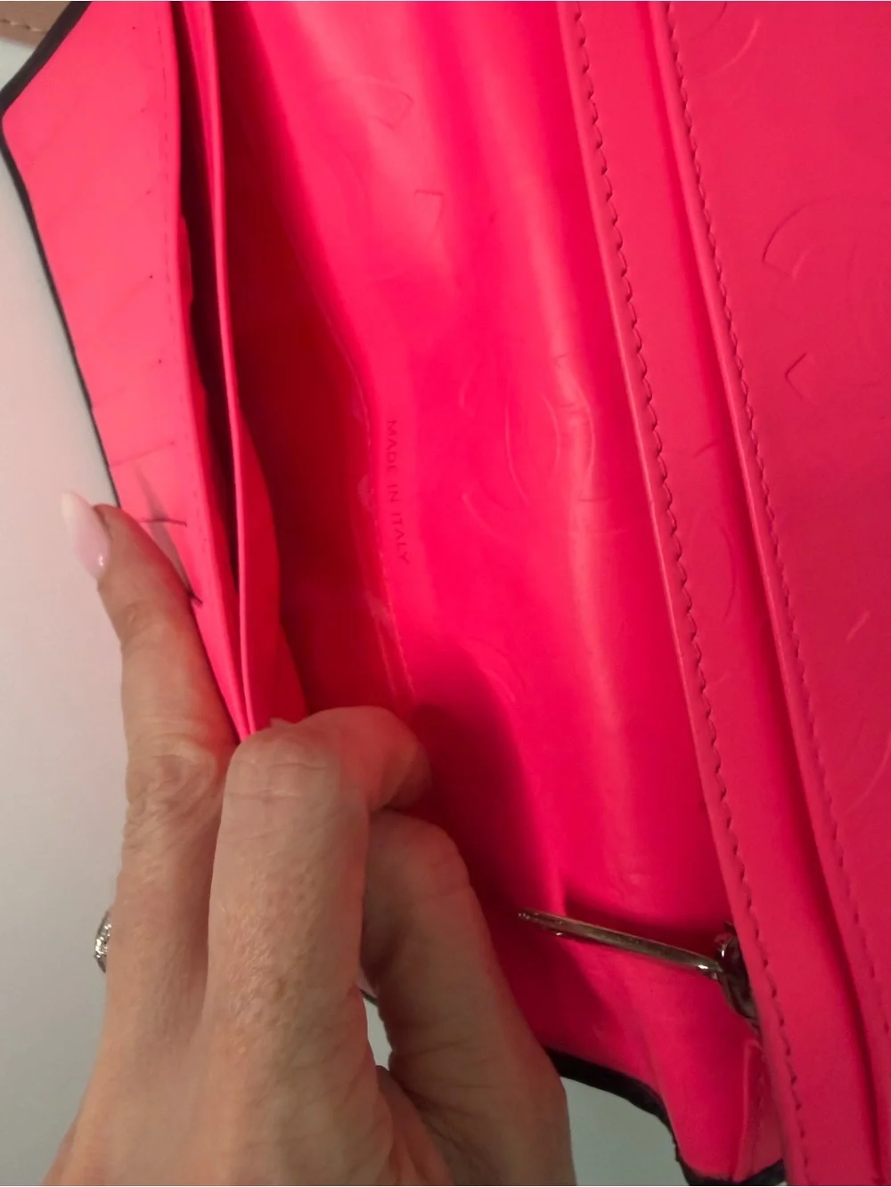 Chanel Cambon Quilted Calfskin Bifold Long Wallet Black & Neon Pink w/ Box & COA